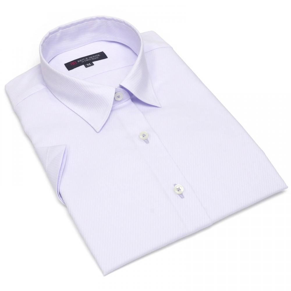 レギュラー 半袖 形態安定 レディースシャツ 綿100%