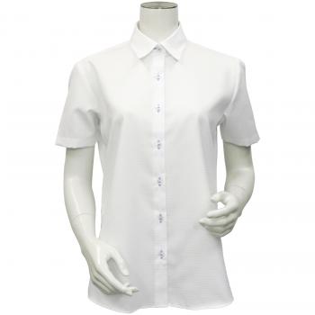 レギュラー 半袖 形態安定 レディースシャツ 綿100%