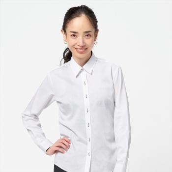 【静電気防止】 レギュラー 長袖 形態安定 レディースシャツ
