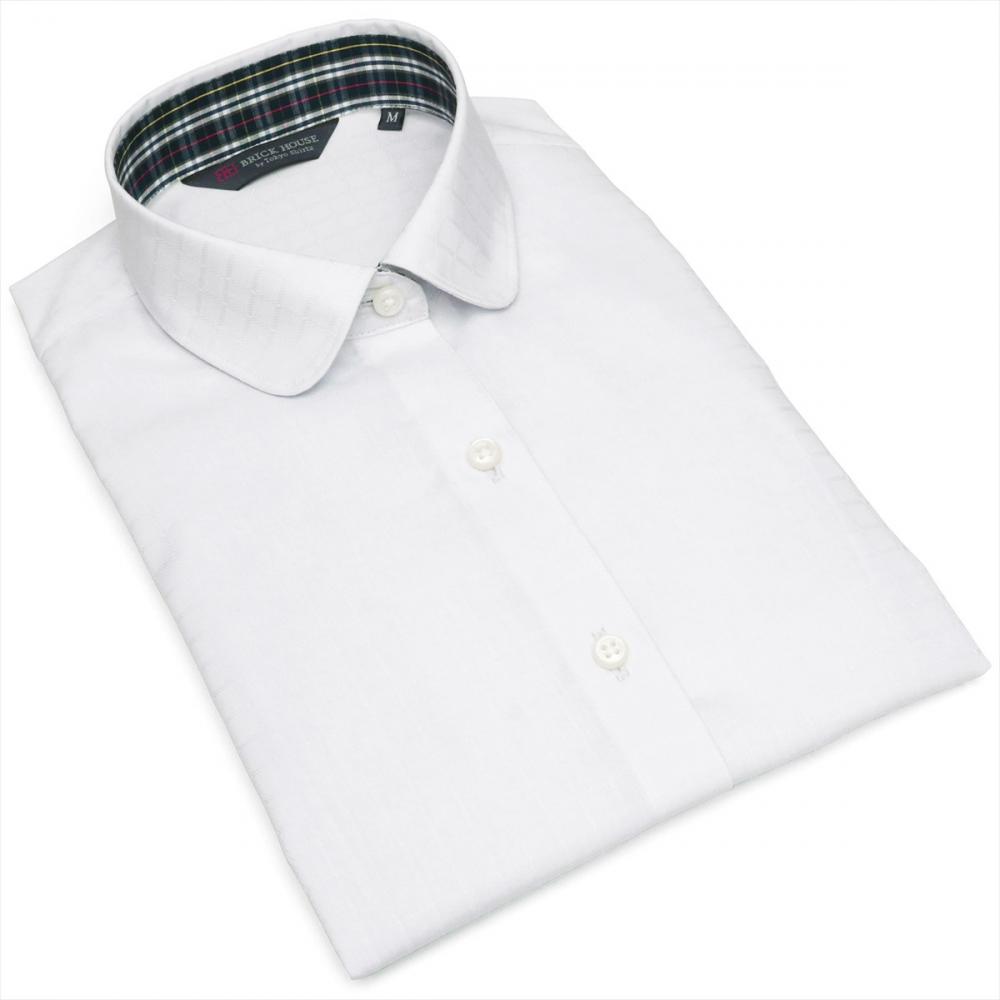 【超形態安定】 ラウンド 七分袖 形態安定 レディースシャツ 綿100%
