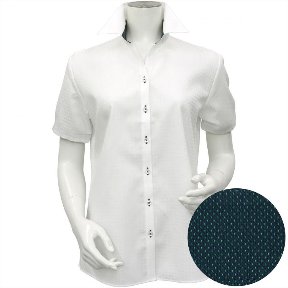 【超形態安定】 スキッパー 半袖 形態安定 レディースシャツ 綿100%