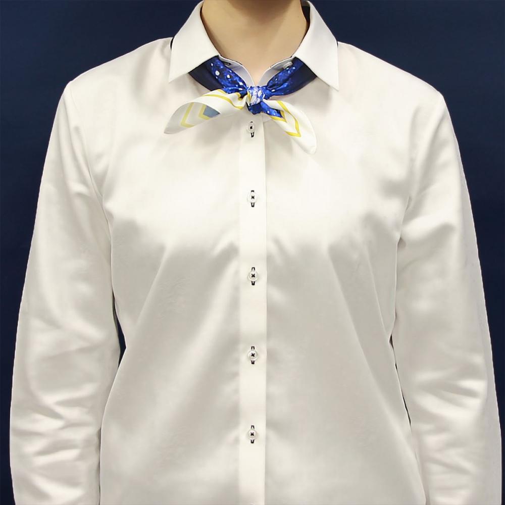 【ディズニー ファンタジア】 レギュラー 長袖 形態安定 レディースシャツ スカーフ オリジナルBOX セット