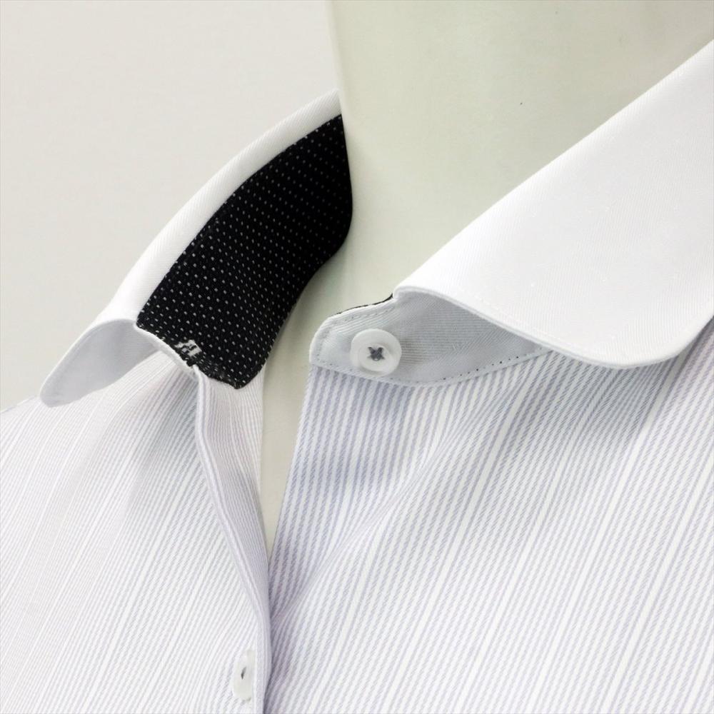 ラウンド 長袖 形態安定 レディースシャツ 綿100%