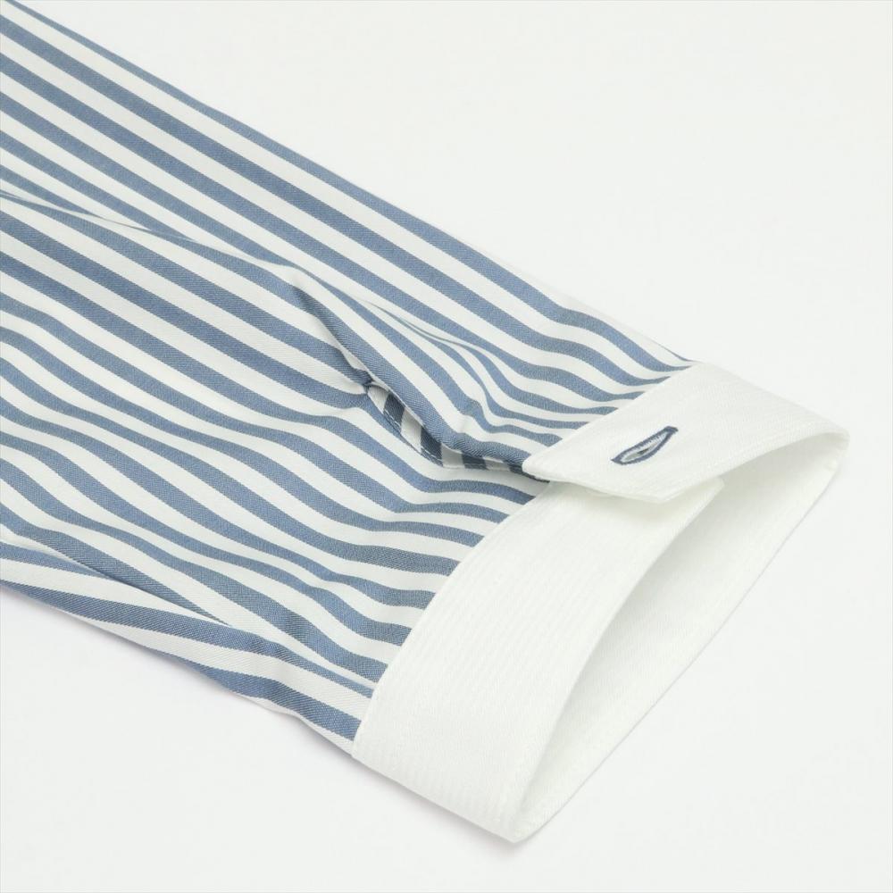 【SUPIMA】 スタンド 七分袖 形態安定 レディースシャツ 綿100%