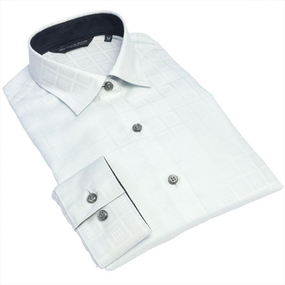 ワイド 長袖 形態安定 レディースシャツ 綿100%