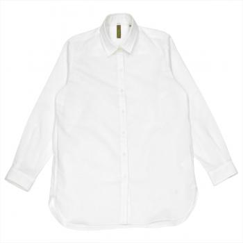 【Pitta Re:)】 カジュアルシャツ ラウンドテール 長袖 形態安定 白系 レディース