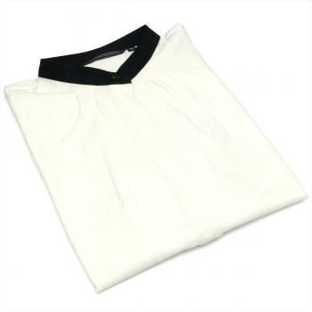 【デザイン】 バンドカラー 五分袖 形態安定 レディースシャツ