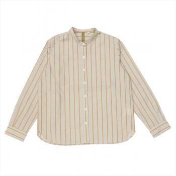 【Pitta Re:)】 カジュアルシャツ ショートラウンドテール 長袖 形態安定 ブラウン系 レディース