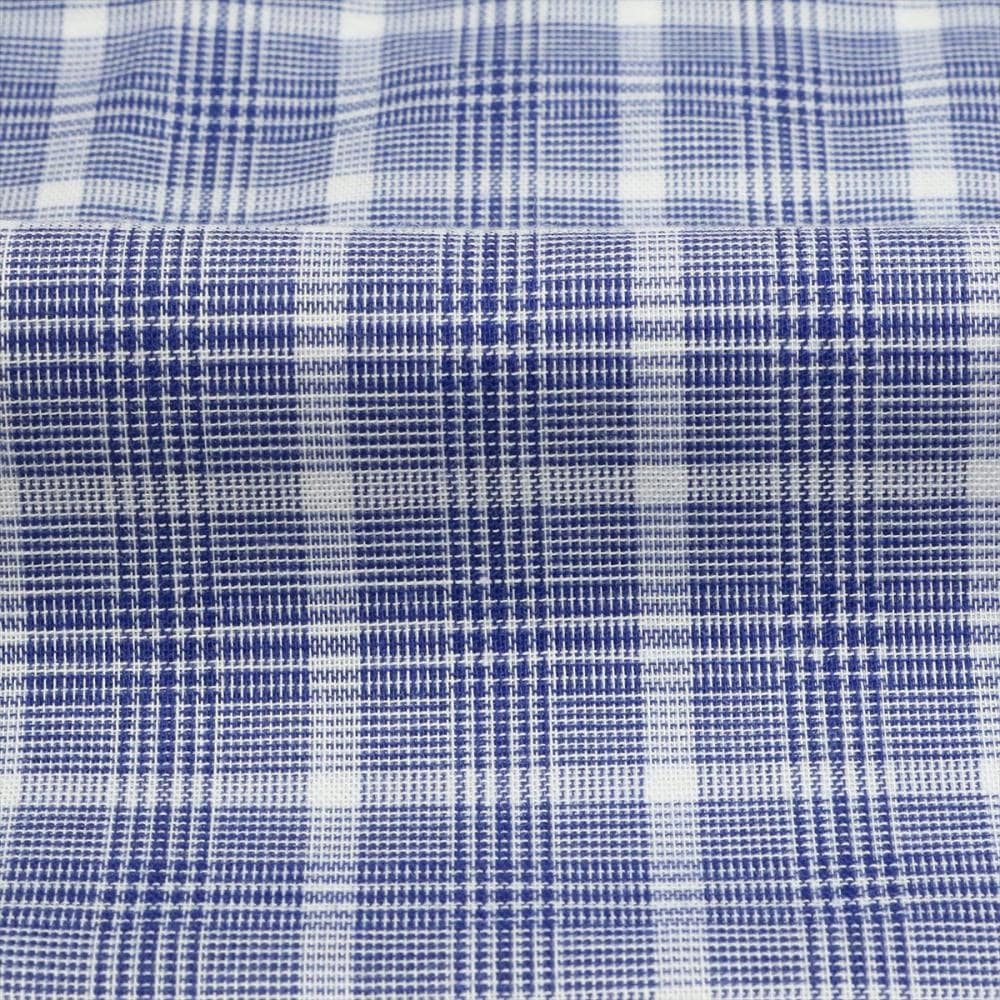 カジュアルシャツ Wガーゼ 七分袖 ブルー レディース