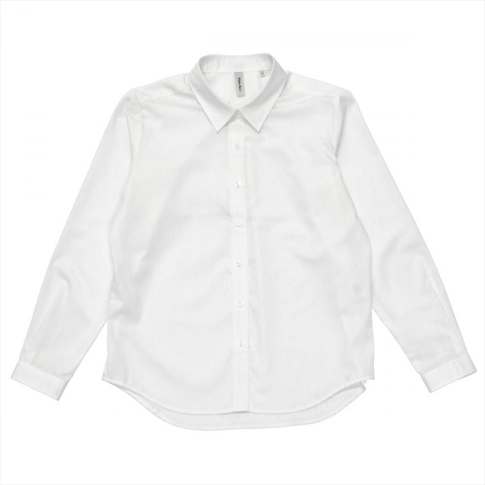 カジュアルシャツ ストレートベーシック 長袖 形態安定 ホワイト