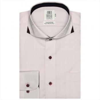 【SUPIMA】 ホリゾンタルワイド 長袖 形態安定 ワイシャツ 綿100%