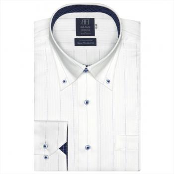 【SUPIMA】 ボットーニ 長袖 形態安定 ワイシャツ 綿100%