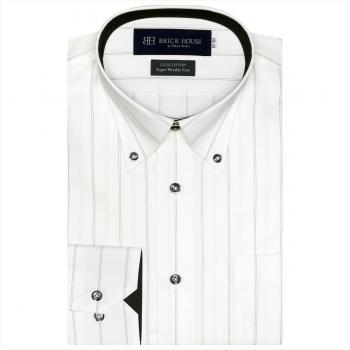 【SUPIMA】 ボットーニ 長袖 形態安定 ワイシャツ 綿100%