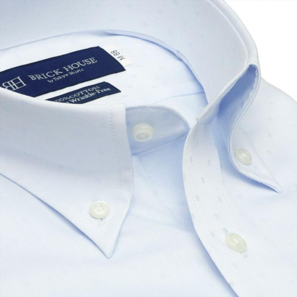 【SUPIMA】 ボタンダウン 長袖 形態安定 ワイシャツ 綿100%