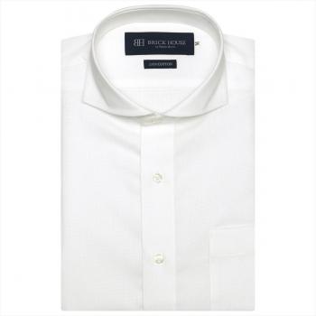 ホリゾンタルワイド 半袖 形態安定 ワイシャツ 綿100%