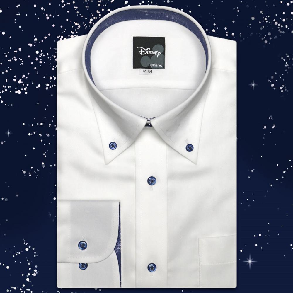 【ディズニー ファンタジア】 ボタンダウン 長袖 形態安定 ワイシャツ ネクタイ オリジナルBOX セット