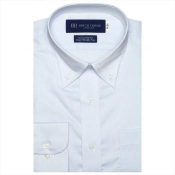 【SUPIMA】 ボタンダウン 長袖 形態安定 ワイシャツ 綿100%