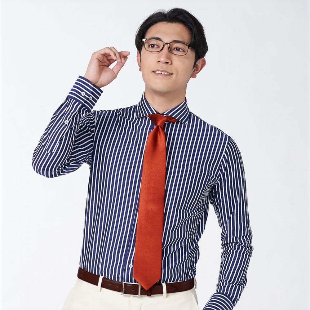 ホリゾンタルワイド 長袖 形態安定 ワイシャツ(S37-80 ブルー): 東京シャツ公式通販｜ノーアイロン形態安定ビジネスワイシャツ専門店