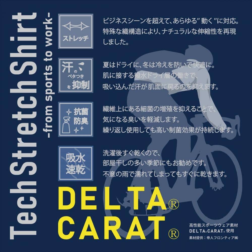 【使用素材 DELTA(R) CARAT(R)】 ワイド 長袖 形態安定 ワイシャツ
