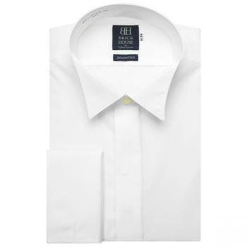 【S37-80・84/L41-82/LL43-82・86サイズのみ】ウイングカラー 長袖 形態安定 ワイシャツ 綿100%