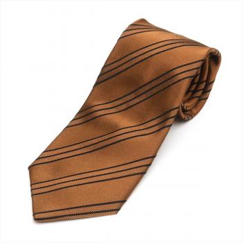 ネクタイ / ビジネス / フォーマル / 日本製ネクタイ 絹100% ブラウン系 ストライプ柄