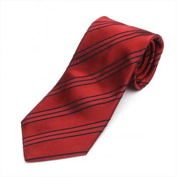 ネクタイ / ビジネス / フォーマル / 日本製ネクタイ 絹100% レッド系 ストライプ柄