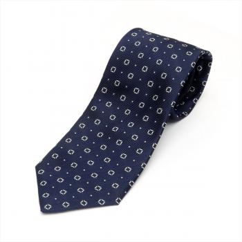 ネクタイ / ビジネス / フォーマル / 日本製ネクタイ 絹100% ネイビー系 小紋柄