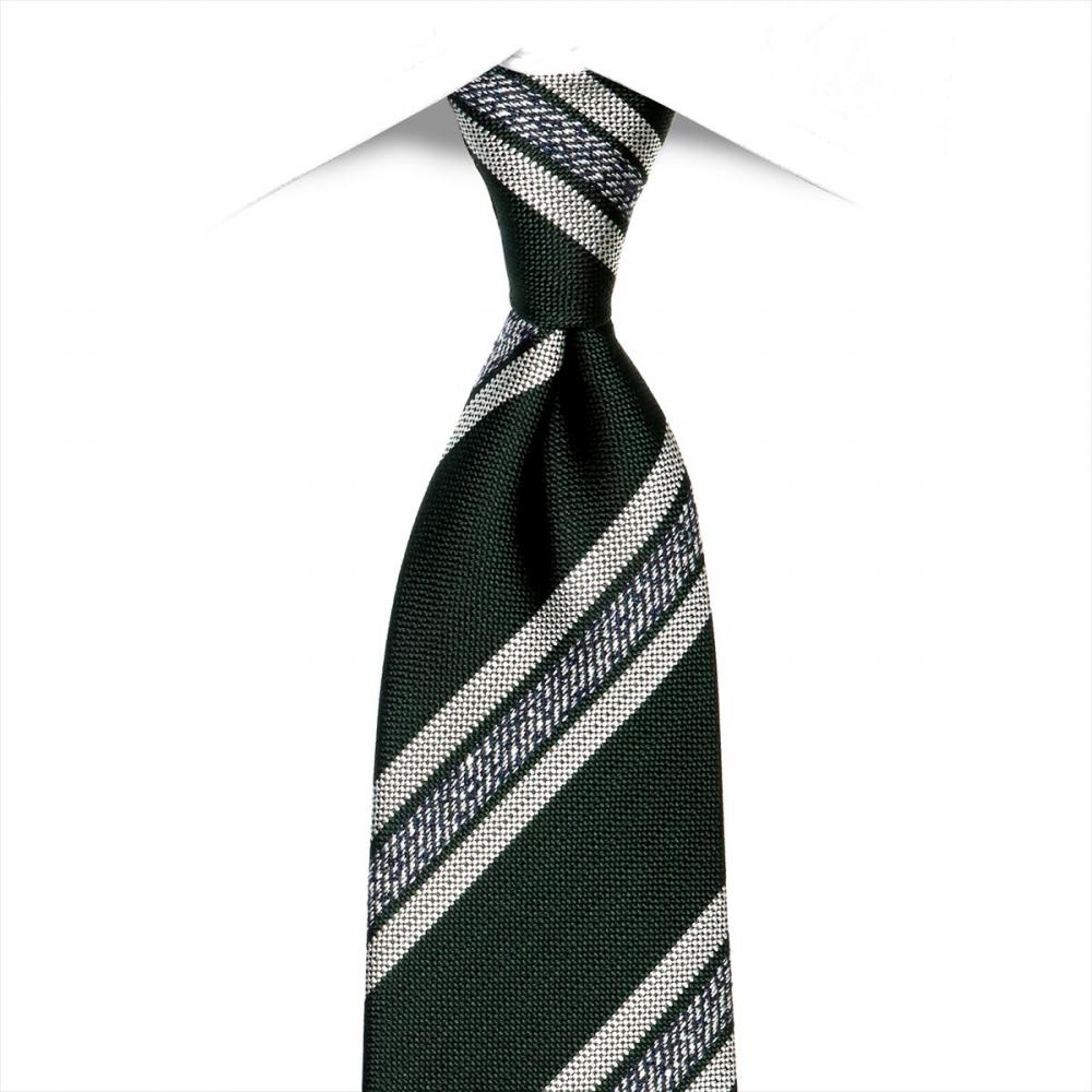 ネクタイ / ビジネス / フォーマル / 日本製ネクタイ 絹100% グリーン系 ストライプ柄
