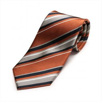 ネクタイ 絹100% オレンジブラウン系 ビジネス フォーマル