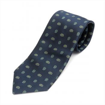ネクタイ / ビジネス / フォーマル / 日本製ネクタイ 絹100% ネイビー系 ペイズリー柄