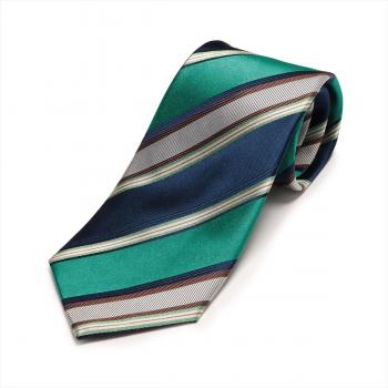 ネクタイ 絹100% ブルーグリーン系 ビジネス フォーマル