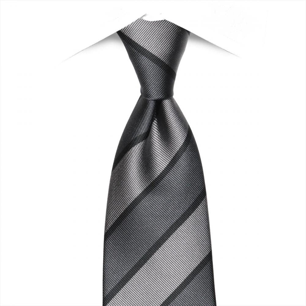 ネクタイ 絹100% チャコール系 ビジネス フォーマル