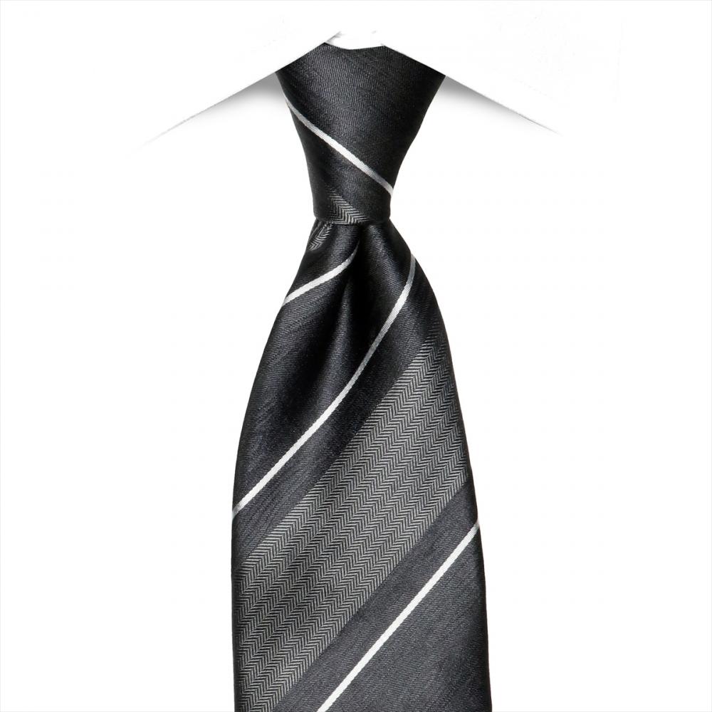 ネクタイ 絹100% チャコール ビジネス フォーマル