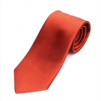 ネクタイ 日本製 絹100% ふじやま織 オレンジブラウン系 ビジネス フォーマル
