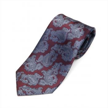 ネクタイ 絹100% ボルドー系 ビジネス フォーマル