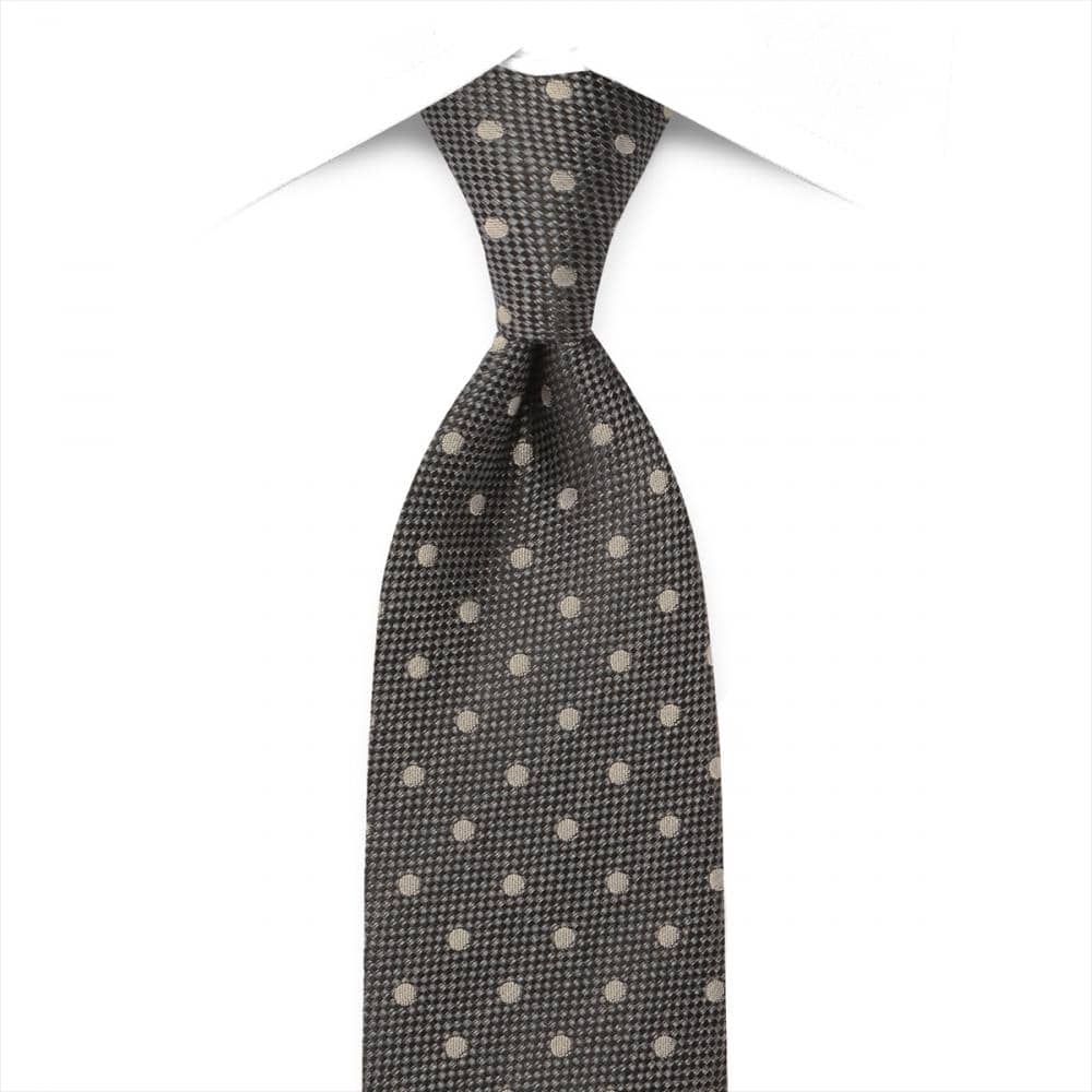 ネクタイ 絹100% ベーシック チャコール ビジネス フォーマル