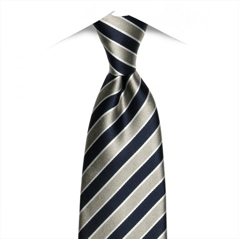 ネクタイ 絹100% グレー ビジネス フォーマル