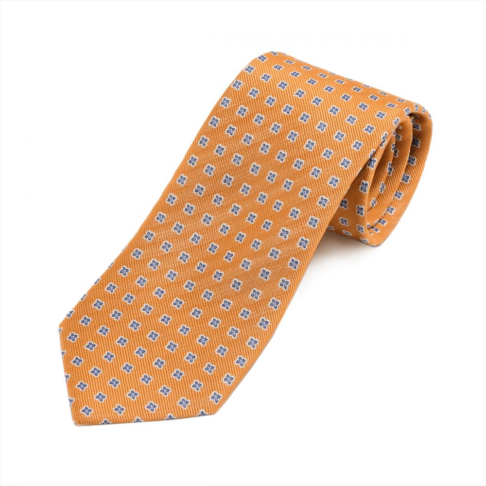 ネクタイ 絹100% クラシックニート柄 イエロー ビジネス フォーマル