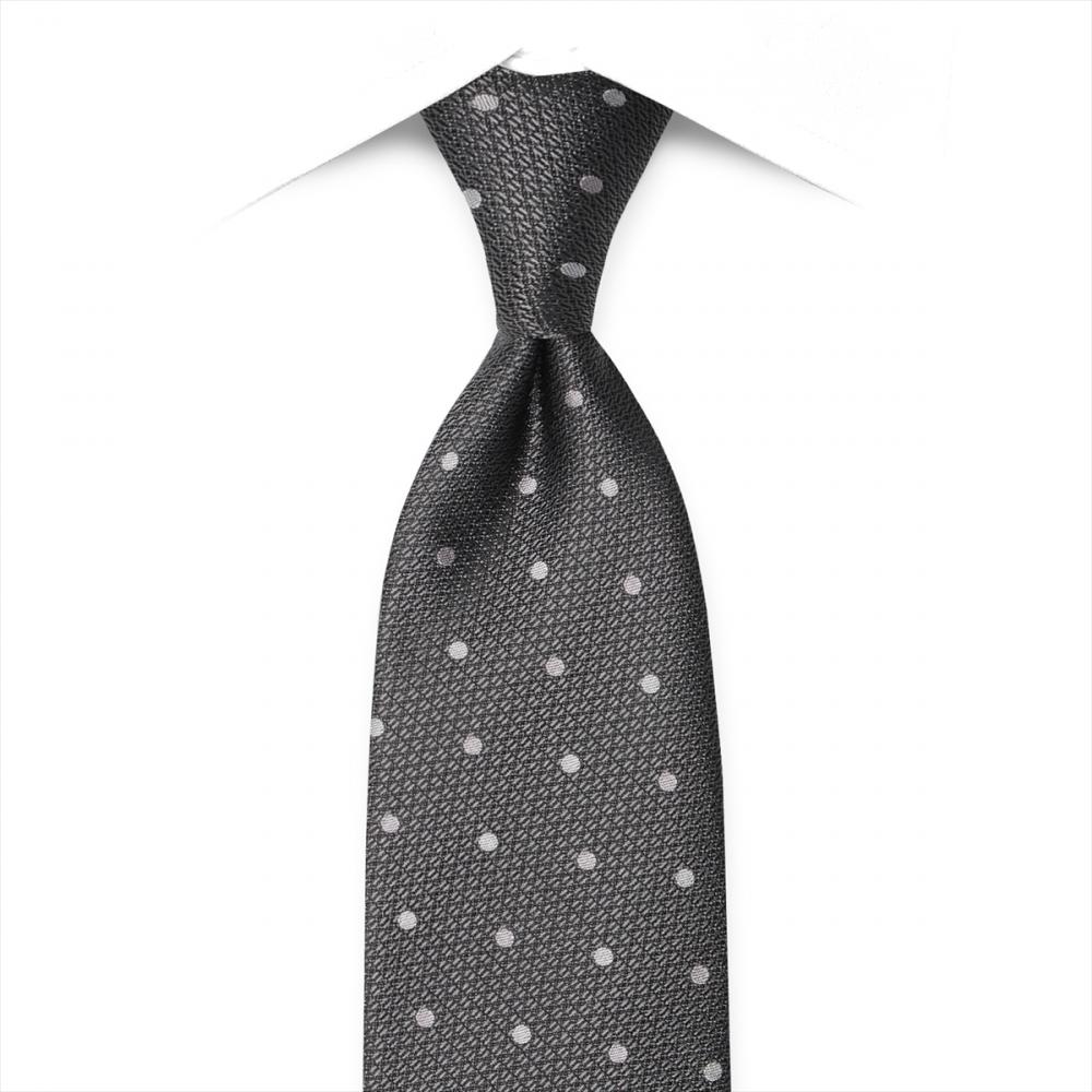 ネクタイ 絹100% ベーシック チャコール ビジネス フォーマル