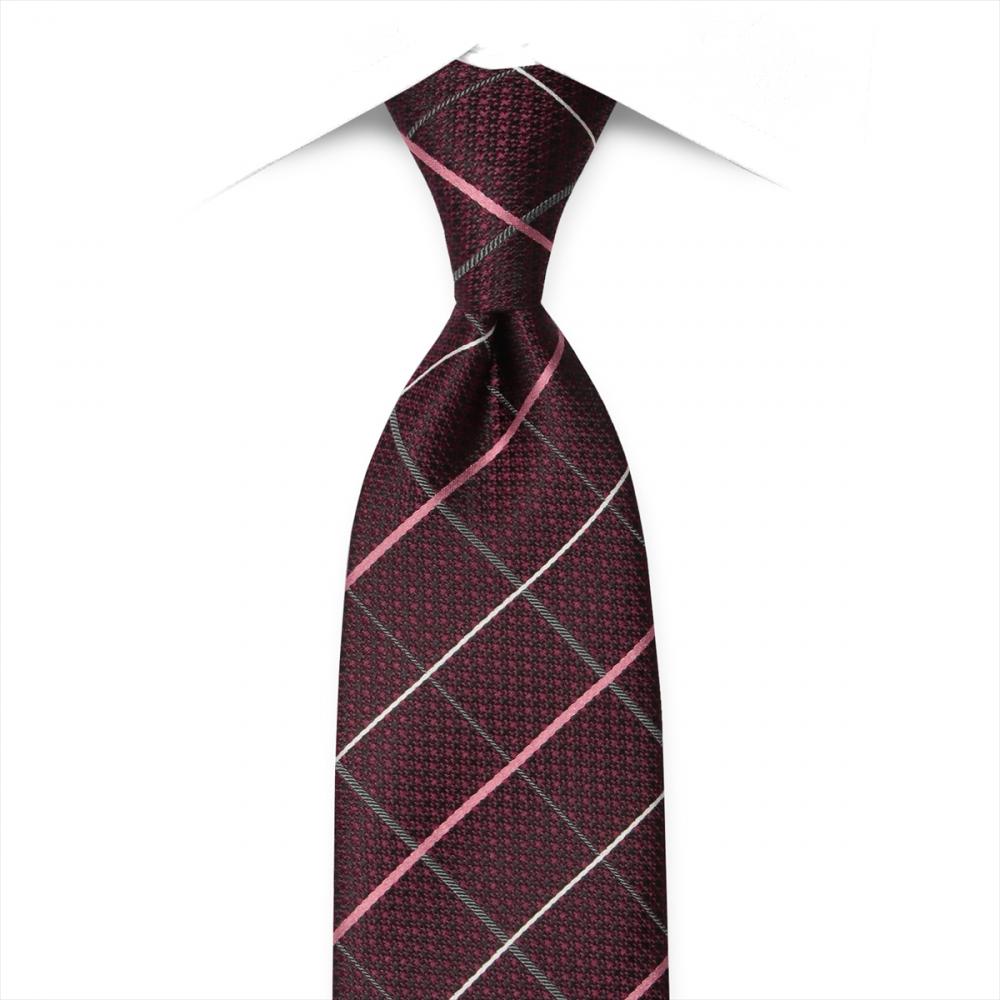 ネクタイ 絹100% ベーシック ボルドー ビジネス フォーマル