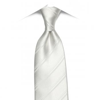冠婚葬祭｜礼装｜フォーマル ビジネス ネクタイ 絹100% ホワイト系 ストライプ織柄