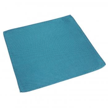 ポケットチーフ / ビジネス / フォーマル / 絹100% ブルーグリーン バスケット織柄