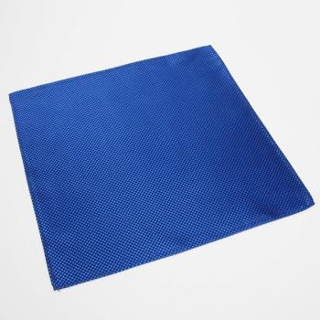 ポケットチーフ / ビジネス / フォーマル / 絹100% ブルー バスケット織柄