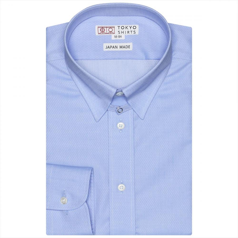 【国産しゃれシャツ】 プレミアム タブカラー 長袖 形態安定 ワイシャツ 綿100%