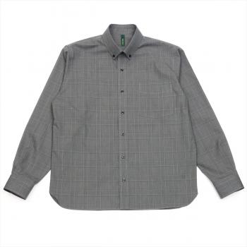 【Pitta Re:)】 ボタンダウン ラウンドテール 長袖 形態安定 ワイシャツ 綿100%