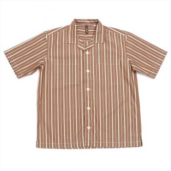 【Pitta Re:)】 オープンカラー 半袖 形態安定 綿100% カジュアルシャツ