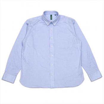 【Pitta Re:)】 ボタンダウン ラウンドテール 長袖 形態安定 ワイシャツ