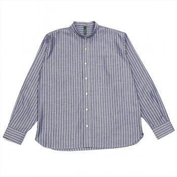 【Pitta Re:)】 スタンド ラウンドテール 長袖 形態安定 ワイシャツ