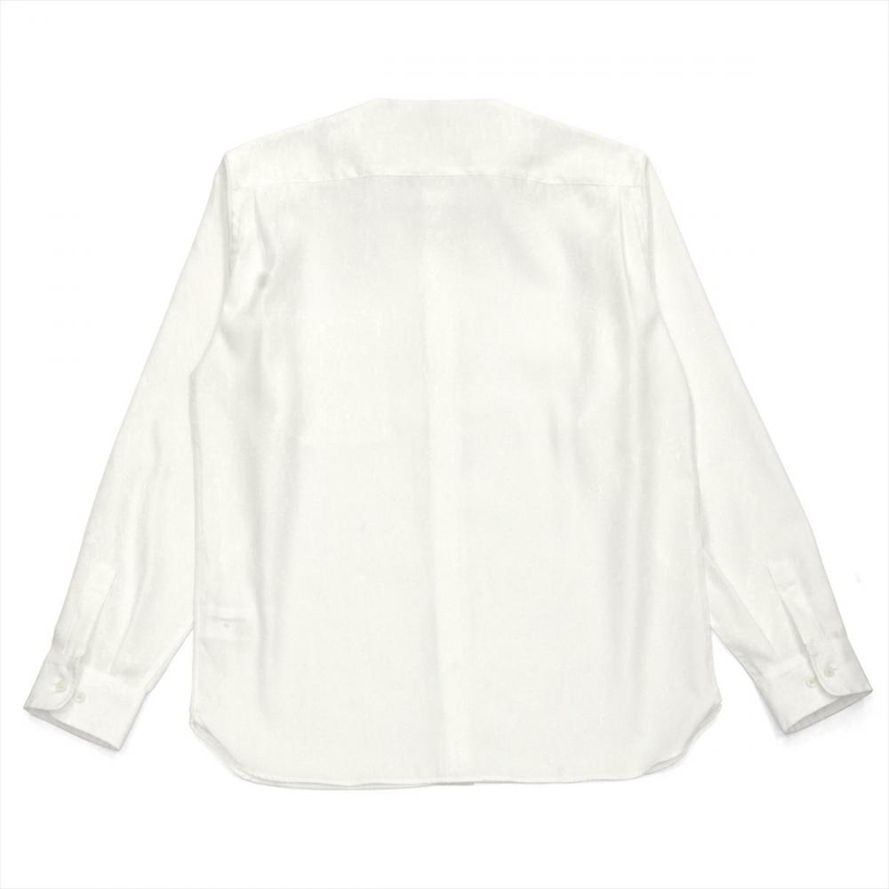 【Pitta Re:)】 スタンド ラウンドテール 長袖 形態安定 ワイシャツ 綿100%