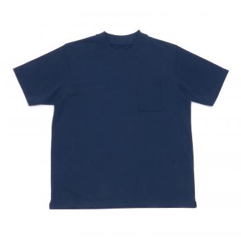 【Pitta Re:)】 メンズ Tシャツ スマートネック 半袖 ネイビー系